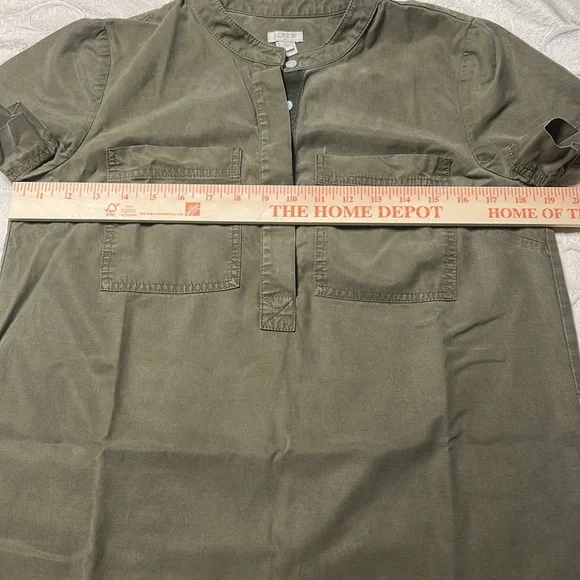 J. Crew Olive Green Short Sleeve Dress size S - Picture 3 of 6